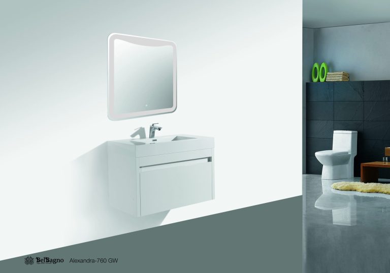 Alexandra wall hung bathroom vanity in Gloss White
