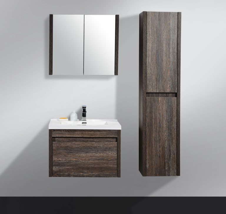 Alexandra wall hung bathroom vanity in Silver Oak