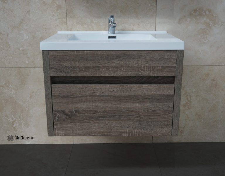 Alexandra wall hung bathroom vanity in Silver Oak
