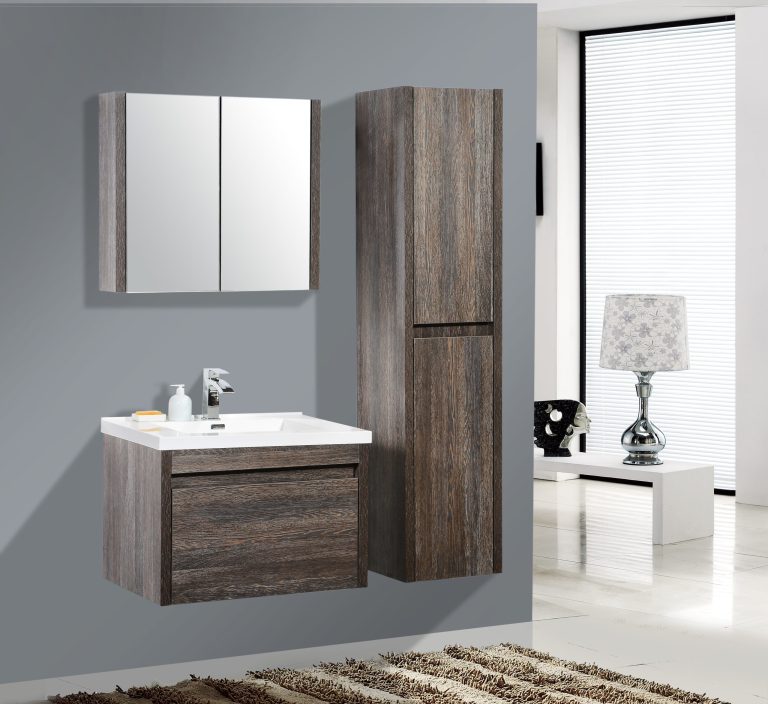 Alexandra wall hung bathroom vanity in Silver Oak