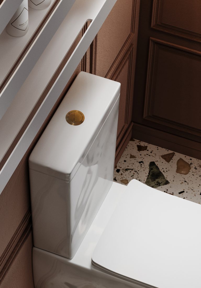 BelBagno Brushed Rose Gold Flush Button – for Toilet Suites