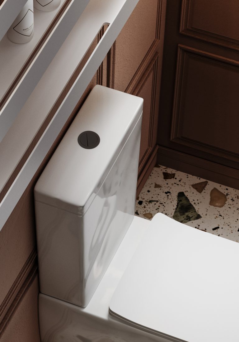 BelBagno Matt Black Flush Button – for Toilet Suites