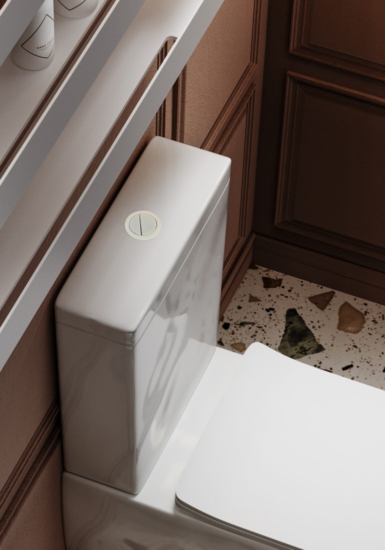 BelBagno Matt White Flush Button – for Toilet Suites