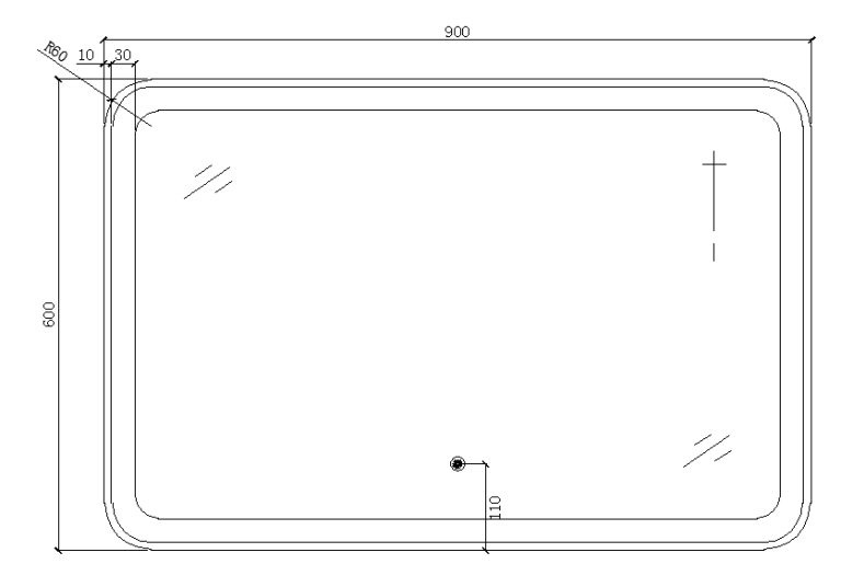 Belbagno Rectangular LED Bathroom Wall Mirror