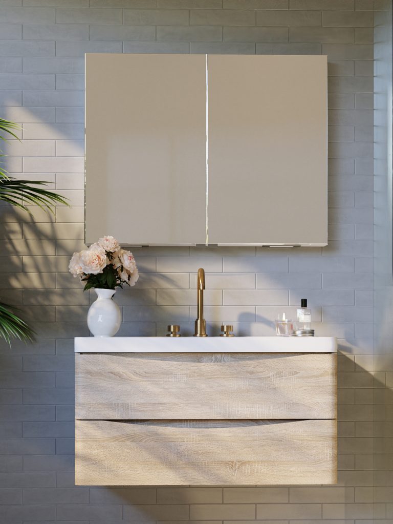 Belbagno Smart LED 2 doors shaving cabinet