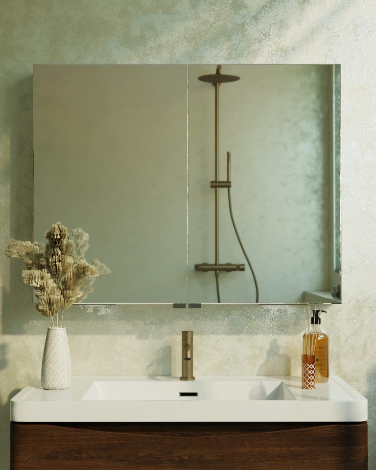 Belbagno Smart LED 2 doors shaving cabinet