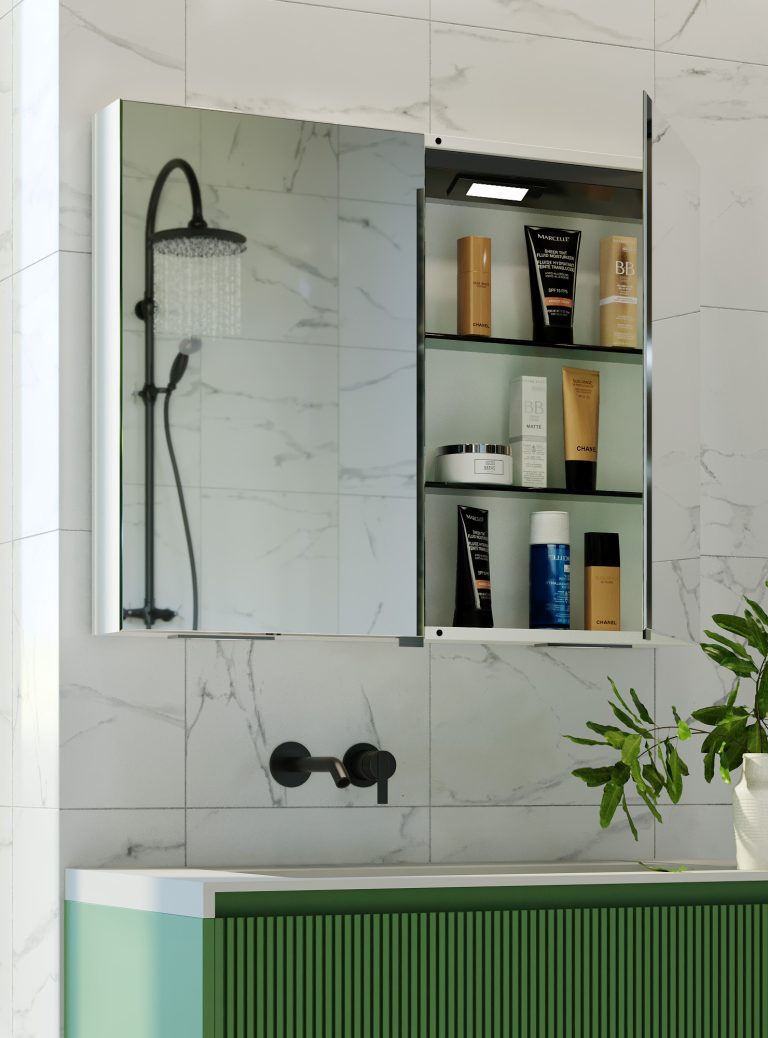Belbagno Smart LED 2 doors shaving cabinet