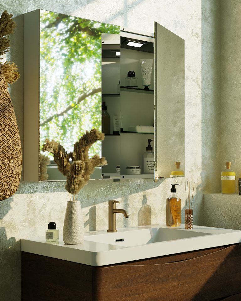 Belbagno Smart LED 2 doors shaving cabinet
