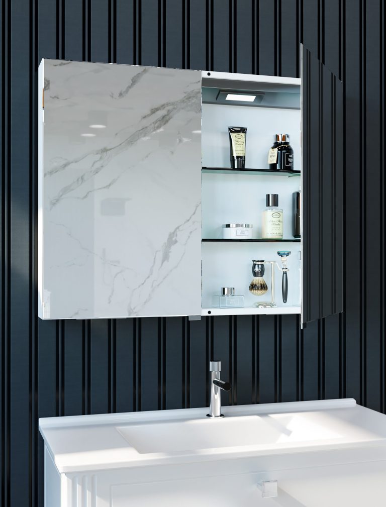 Belbagno Smart LED 2 doors shaving cabinet
