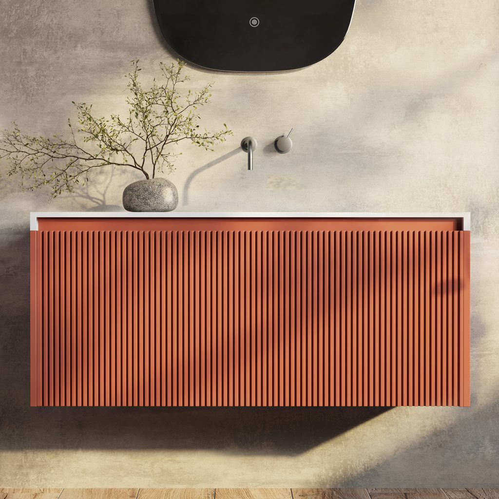 Rimini Wall Hung Bathroom Vanity 1000mm Potter’s Clay