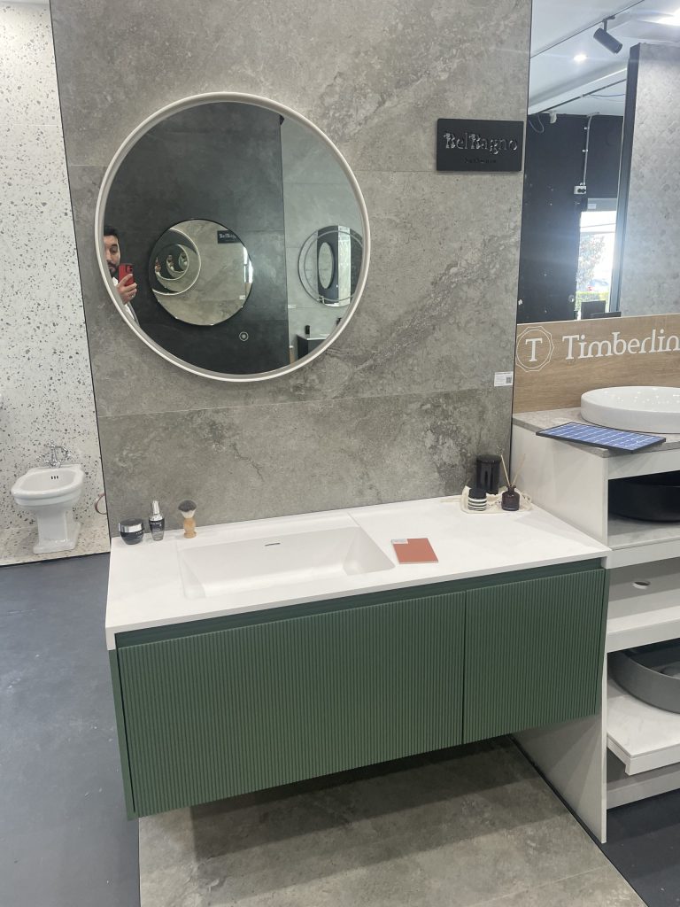 Rimini wall hung bathroom vanity 1200mm Rain Forest