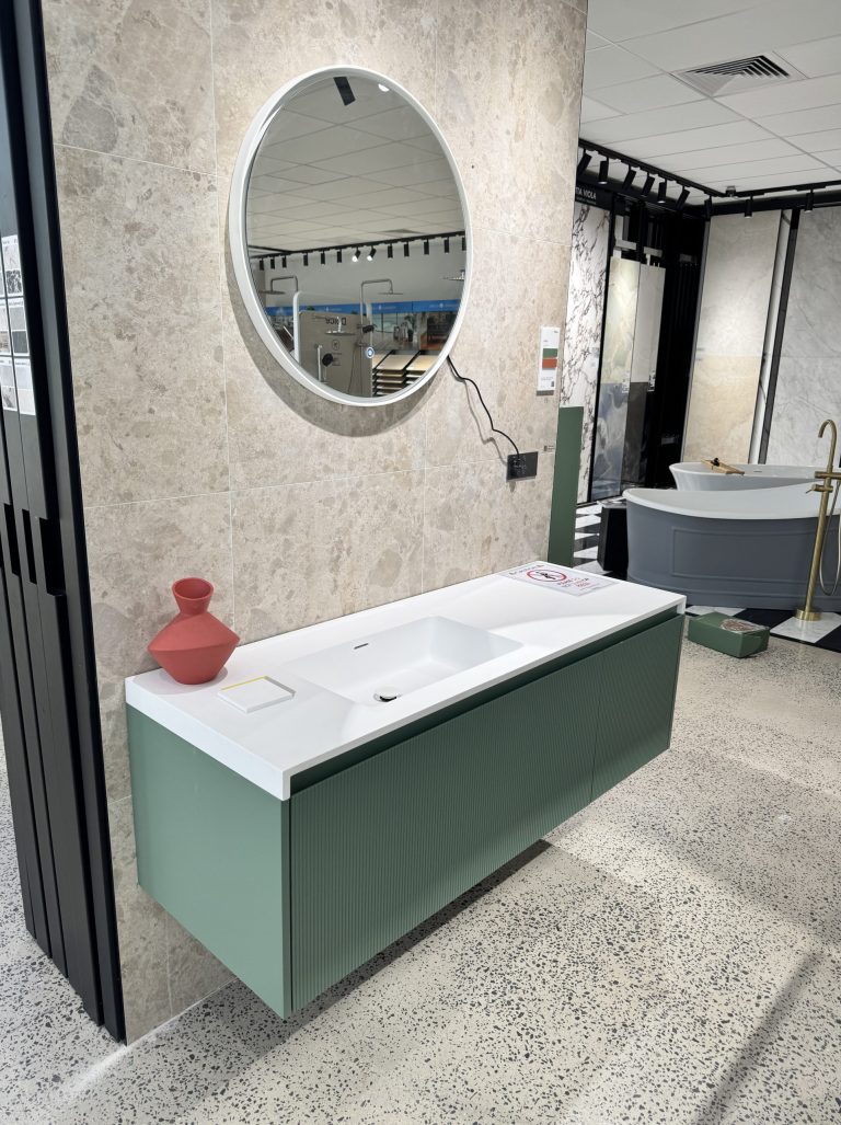 Rimini wall hung bathroom vanity 1200mm Rain Forest