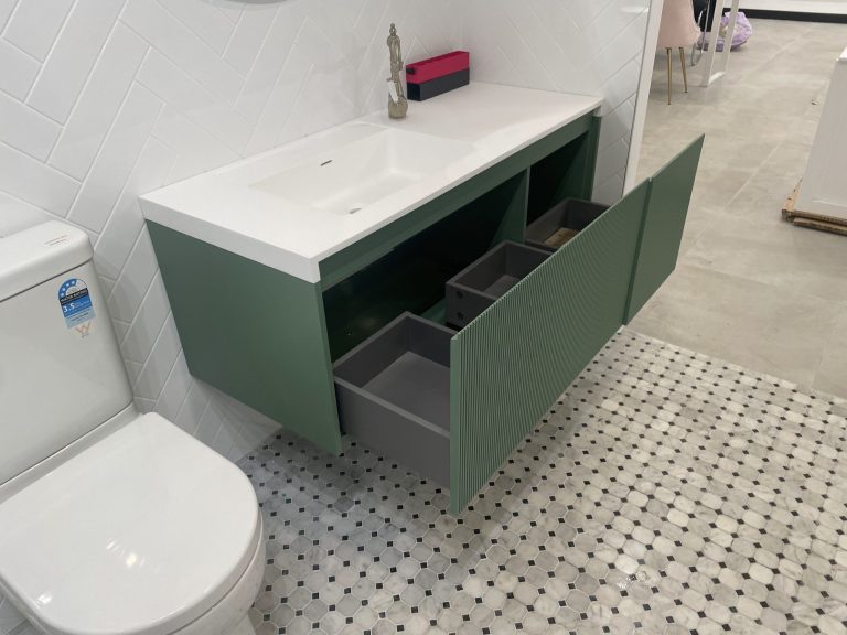 Rimini wall hung bathroom vanity 1200mm Rain Forest