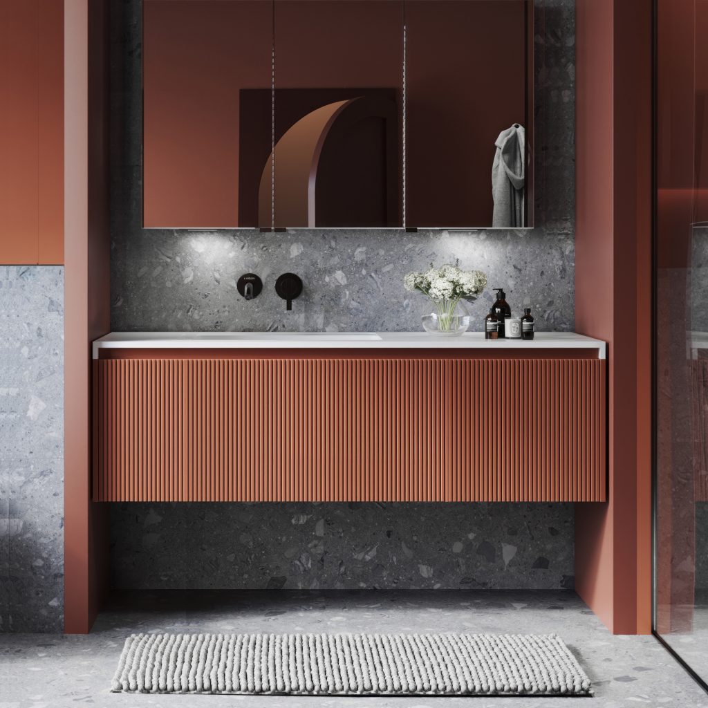 Rimini Wall Hung Bathroom Vanity 1400mm Potter’s Clay