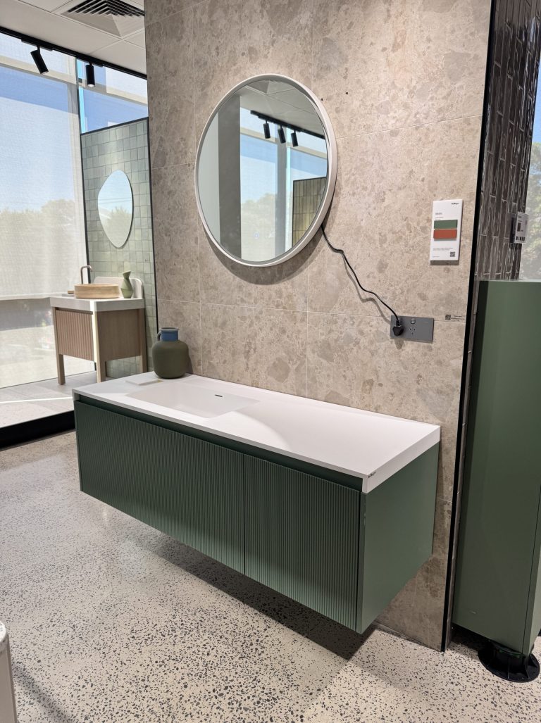 Rimini wall hung bathroom vanity 1400mm Rain Forest