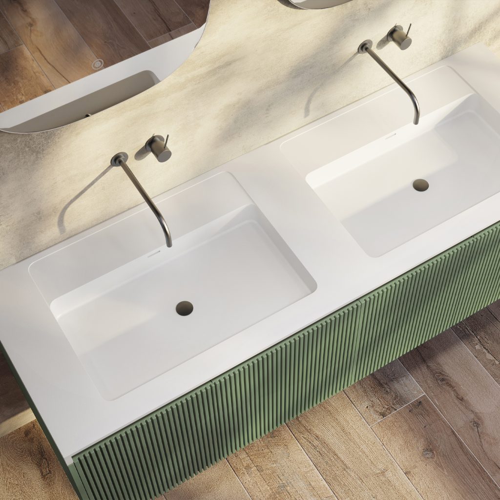 Rimini Wall Hung Bathroom Vanity 1500mm Rain Forest