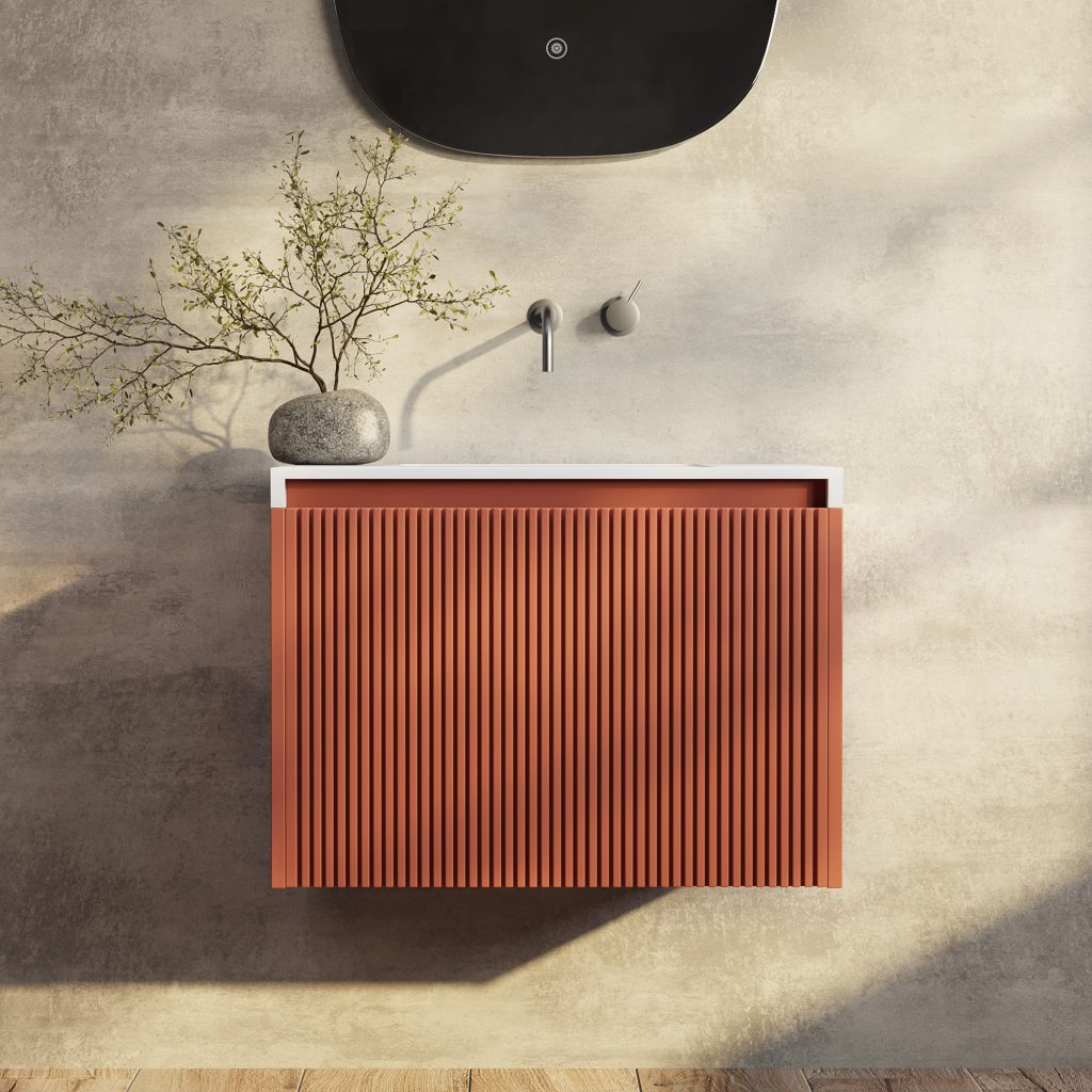 Rimini Wall Hung Bathroom Vanity 600mm Potter’s Clay