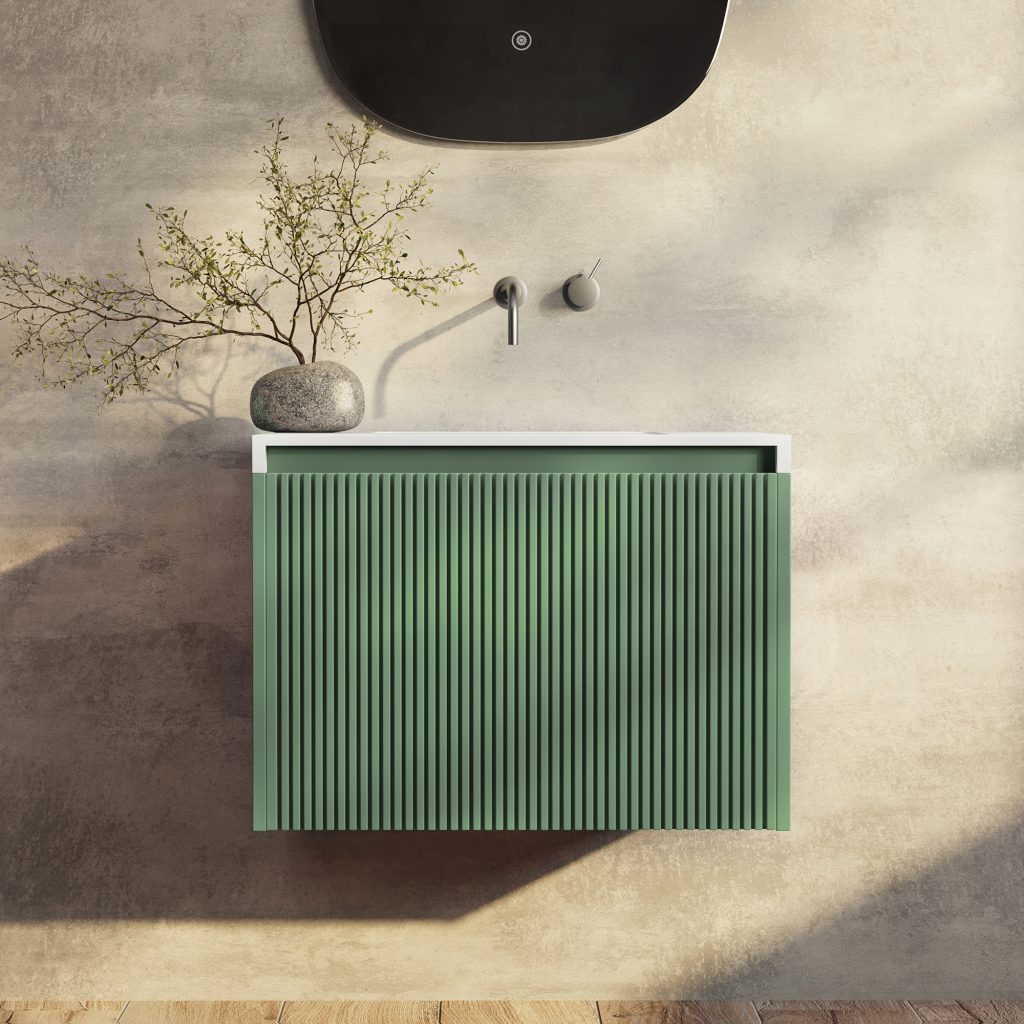 Rimini Wall Hung Bathroom Vanity 600mm Rain Forest