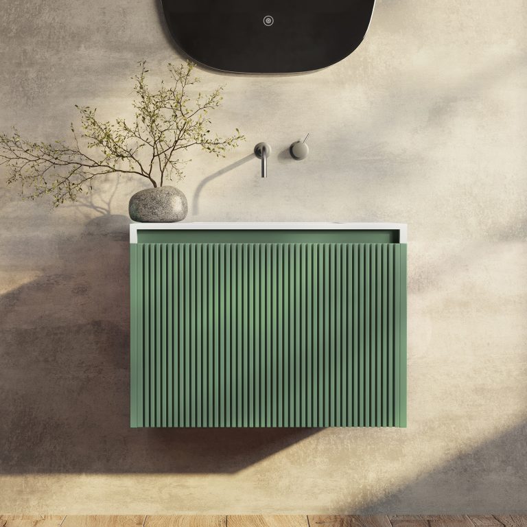 Rimini wall hung bathroom vanity 600mm Rain Forest