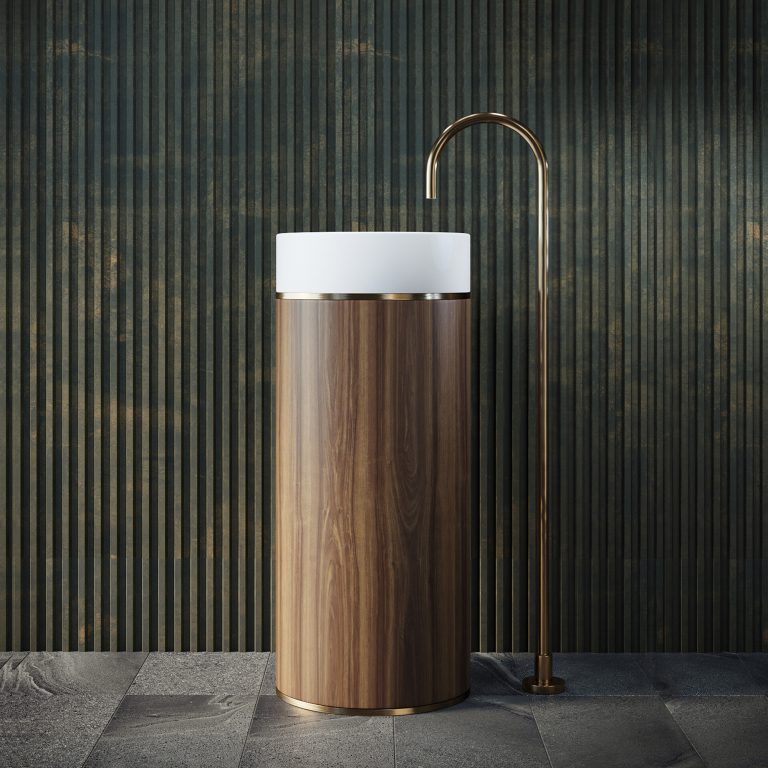 Tesoro Pedestal Basin Brushed Brass