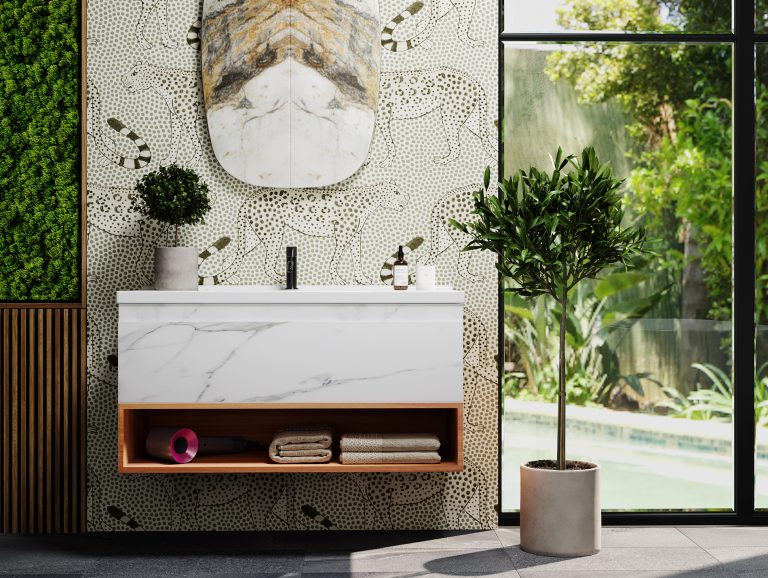 Zero wall hung bathroom vanity