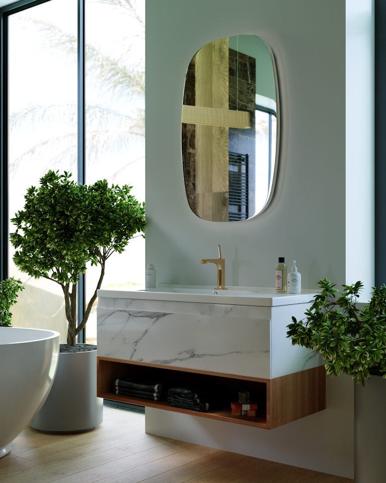 Zero wall hung bathroom vanity