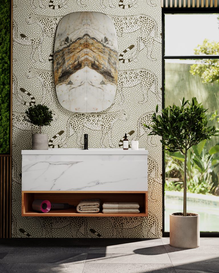 Zero wall hung bathroom vanity