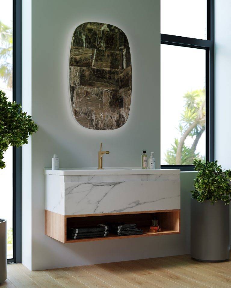 Zero wall hung bathroom vanity